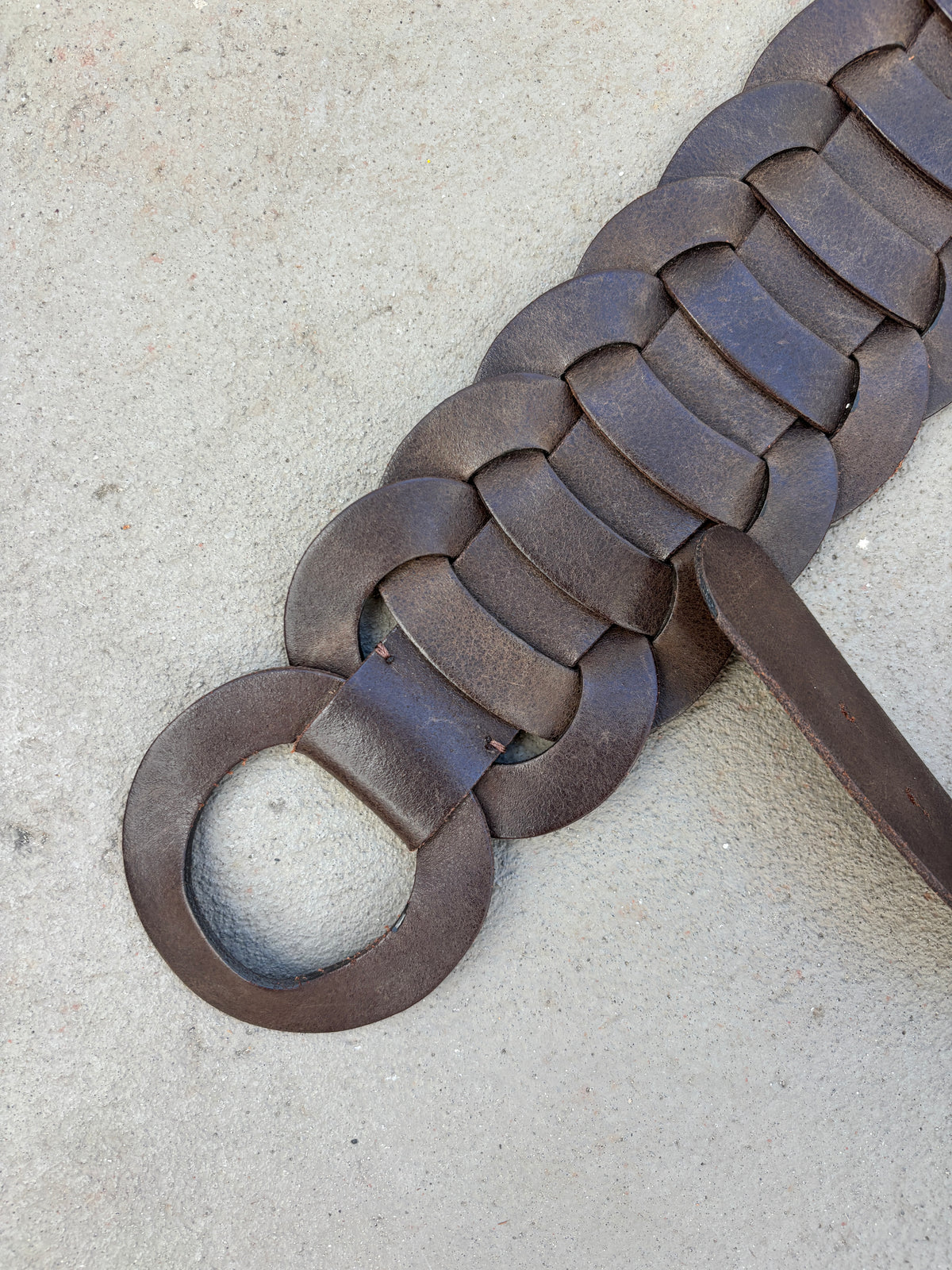 brown leather belt
