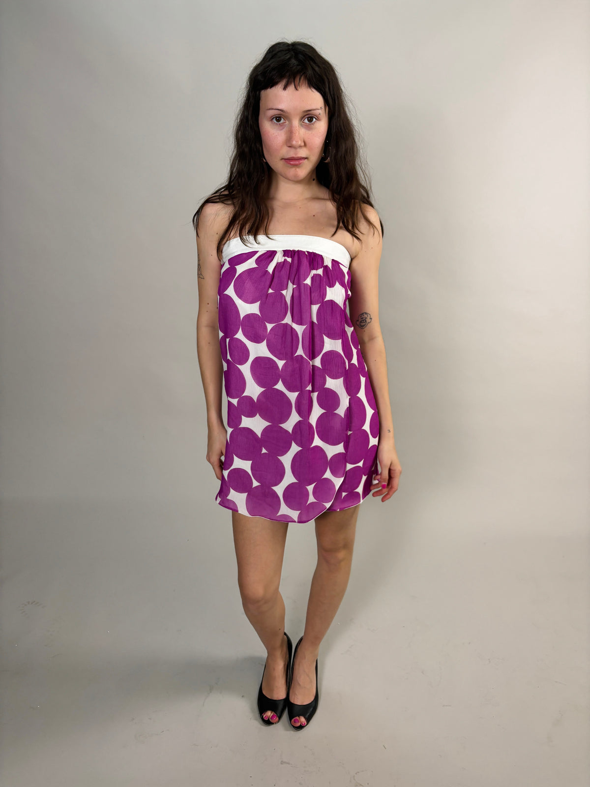 polka dot tube dress