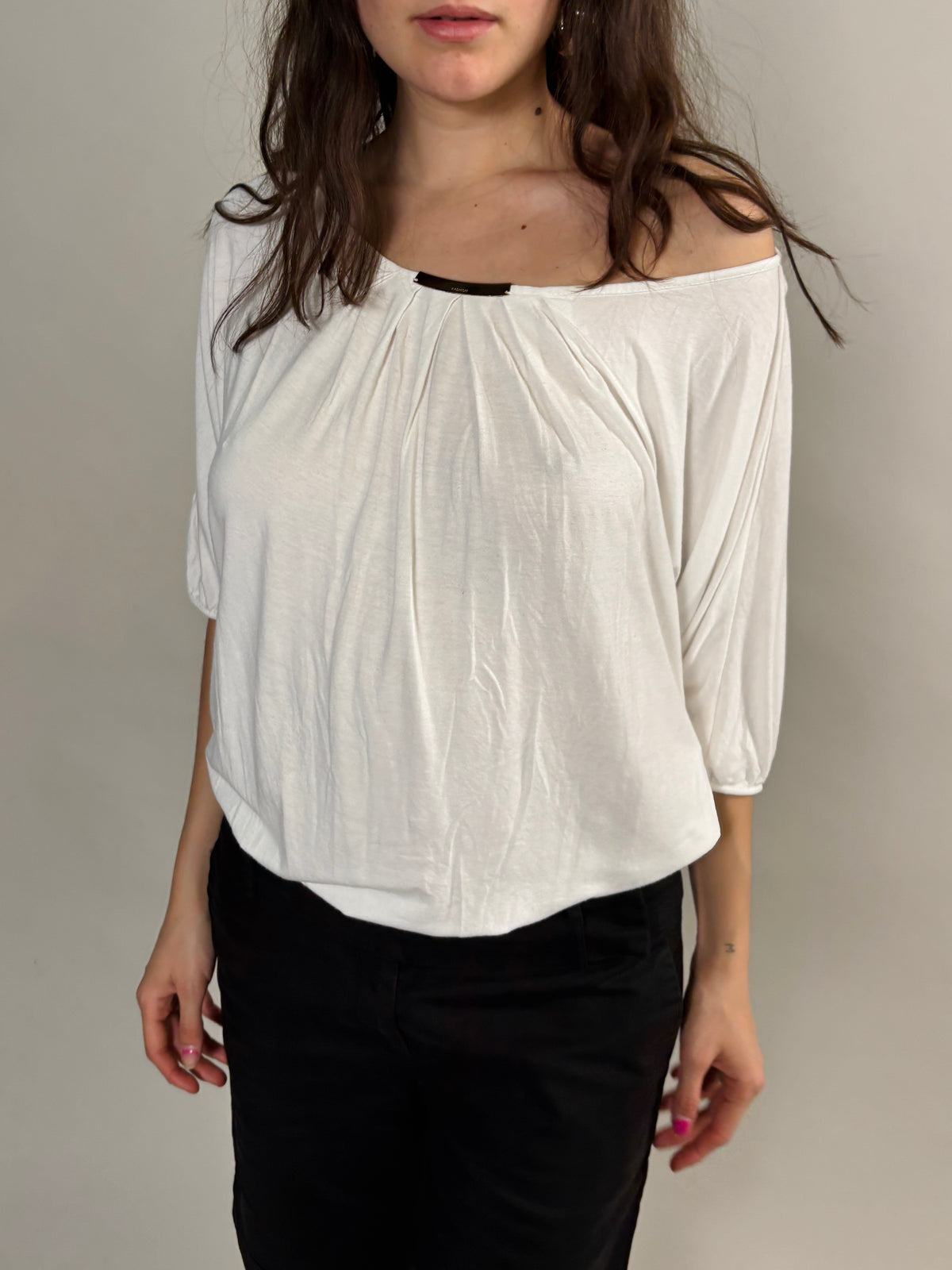 flowy white blouse