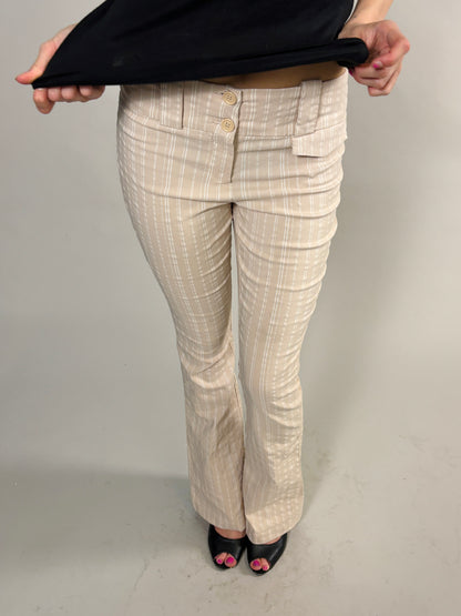 beige flare pants