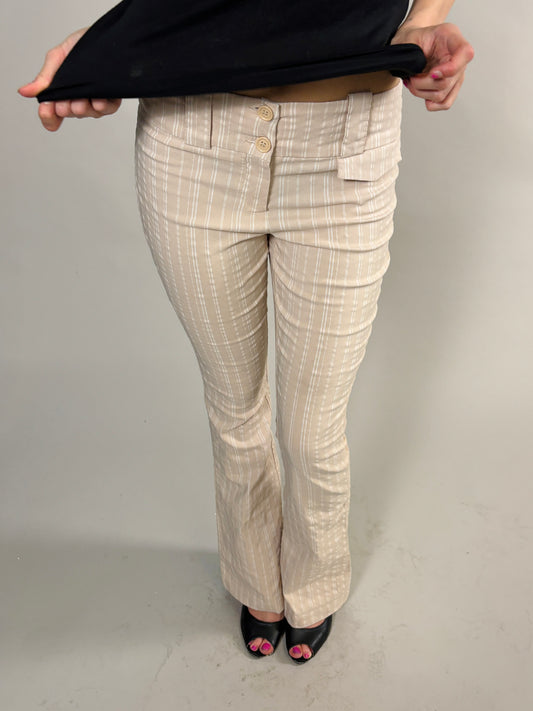 beige flare pants
