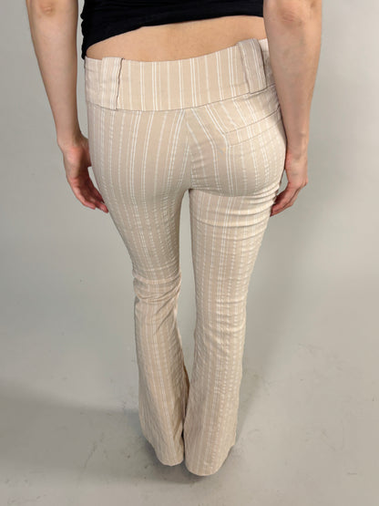 beige flare pants