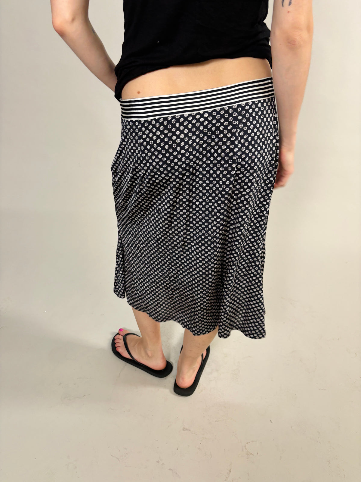 soft dotted midi skirt