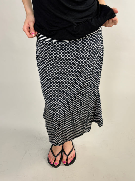 soft dotted midi skirt