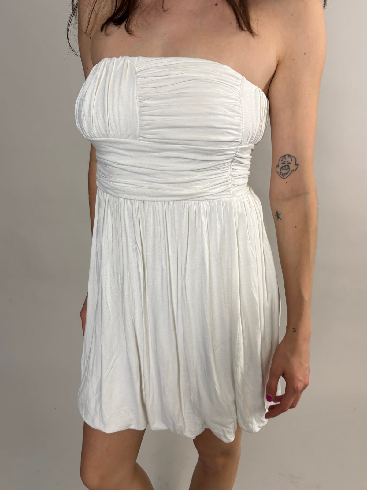 white bandeau dress