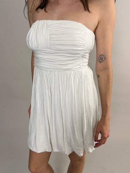 white bandeau dress