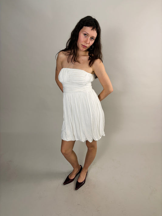 white bandeau dress