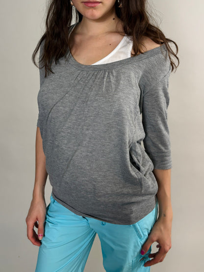 grey layered blouse