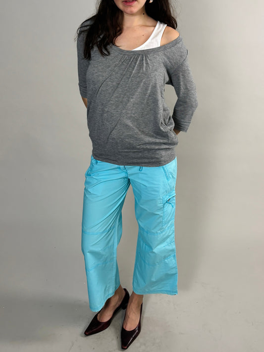 grey layered blouse