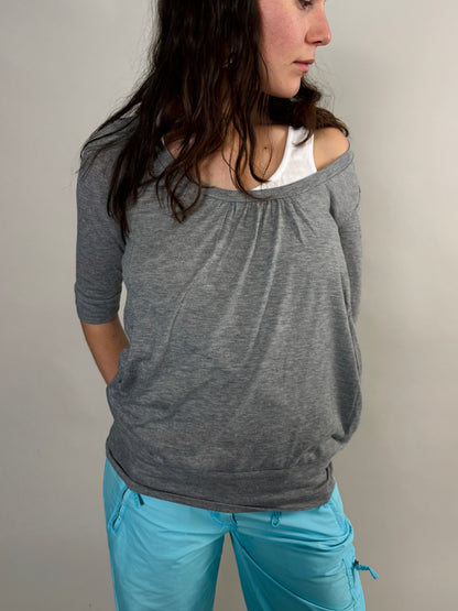 grey layered blouse