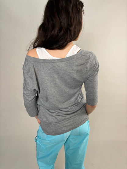 grey layered blouse