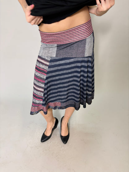desigual striped midi skirt