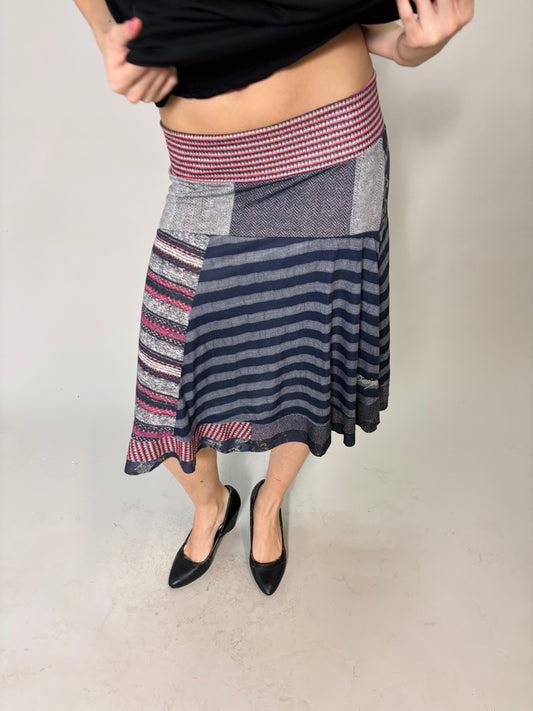 desigual striped midi skirt