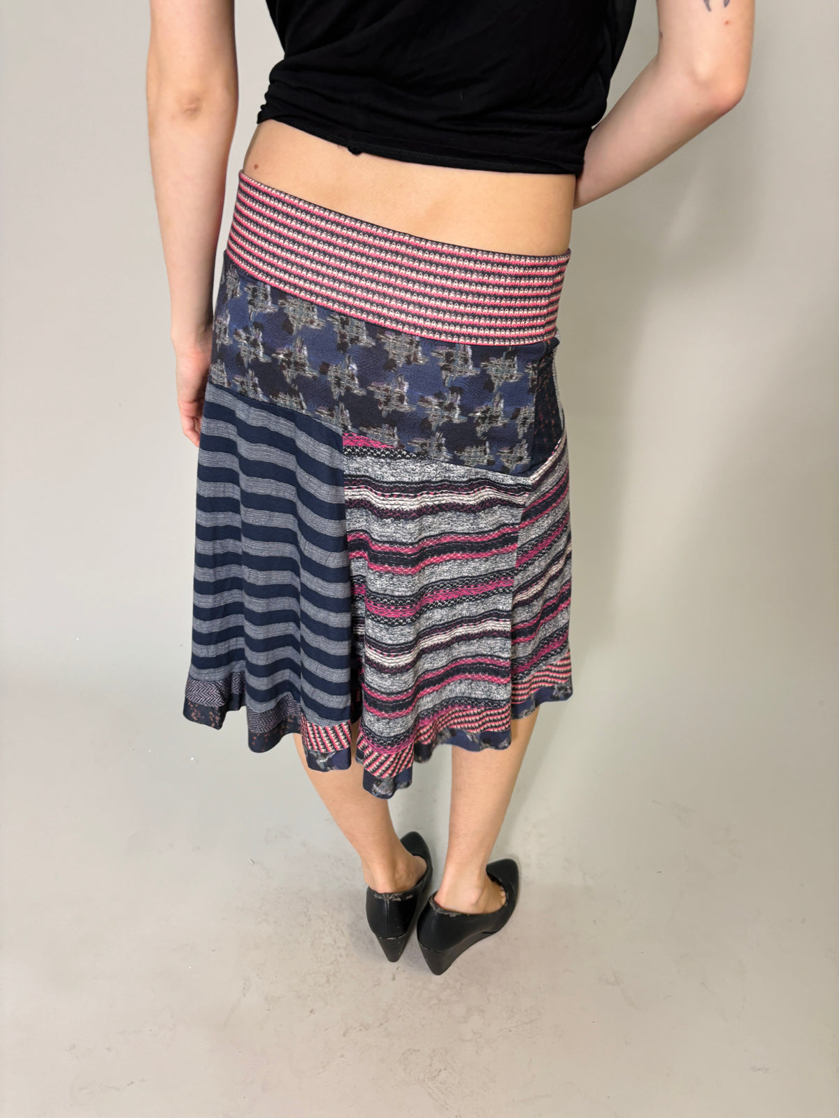 desigual striped midi skirt