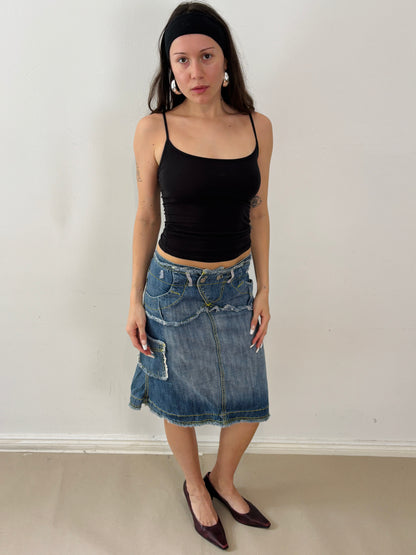 jeans midi skirt