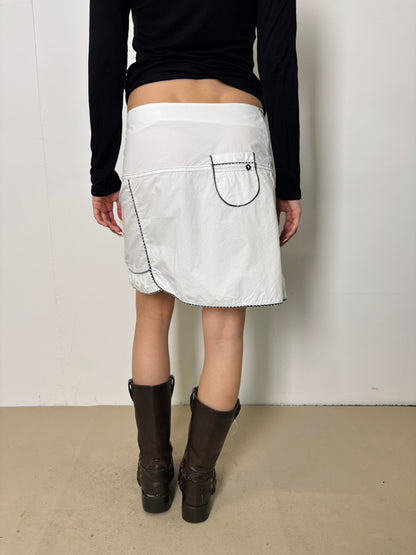 white asymmetrical cotton skirt