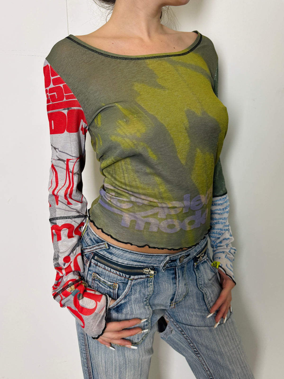 colorful mesh longsleeve