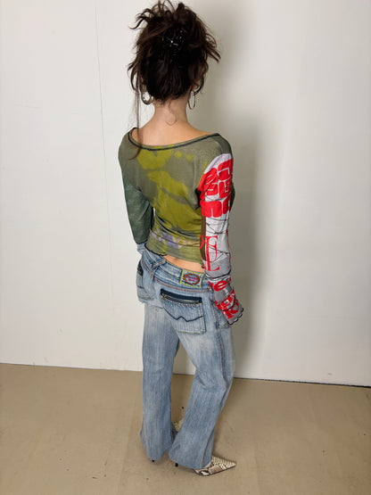 colorful mesh longsleeve