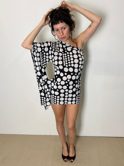 asymmetrical dot dress