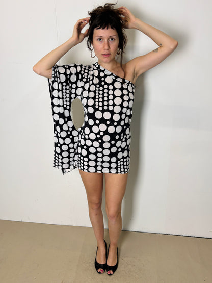 asymmetrical dot dress